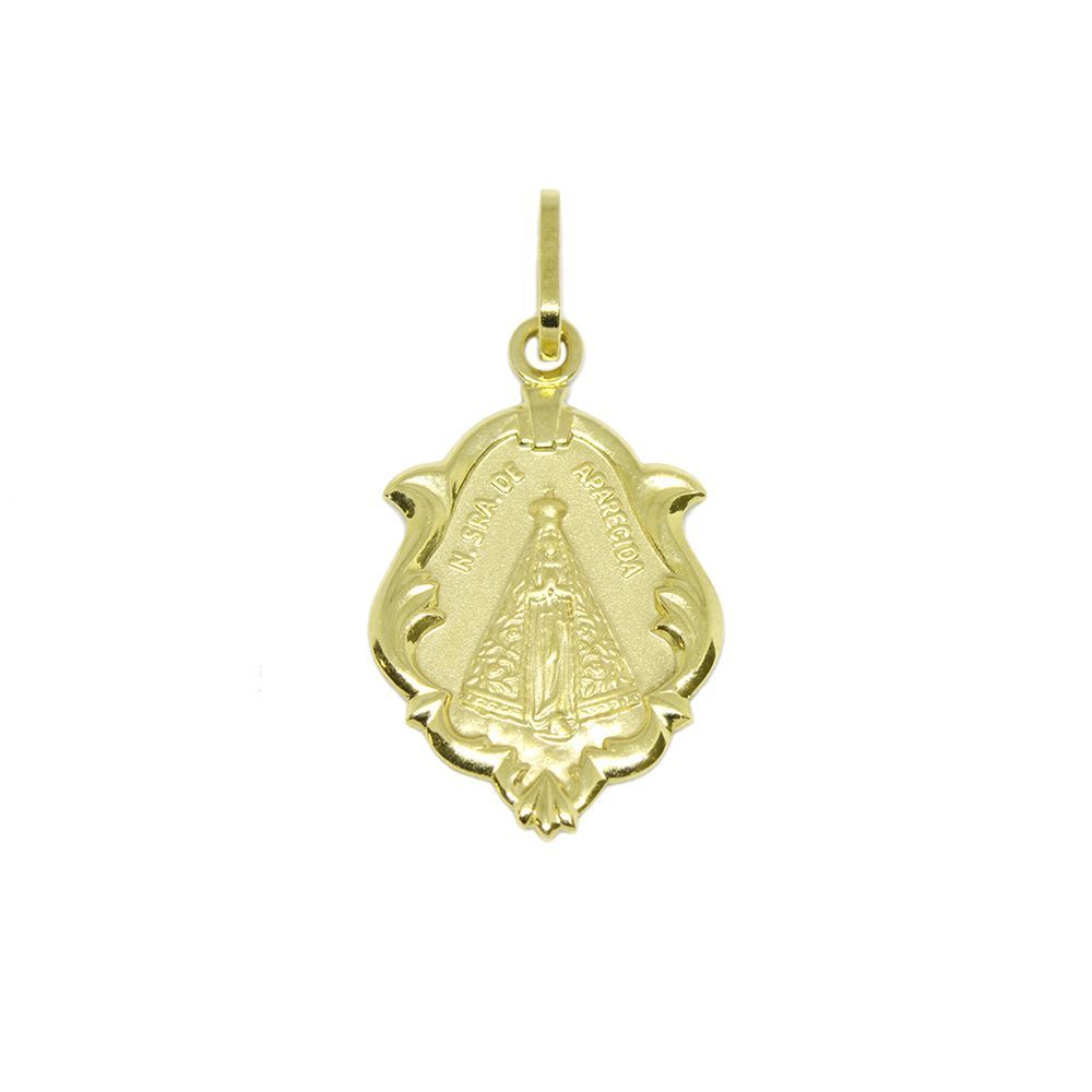 Pingente Nsra. Aparecida Modelo Capelinha M�dio em Ouro Amarelo 18 Kilates - 25069